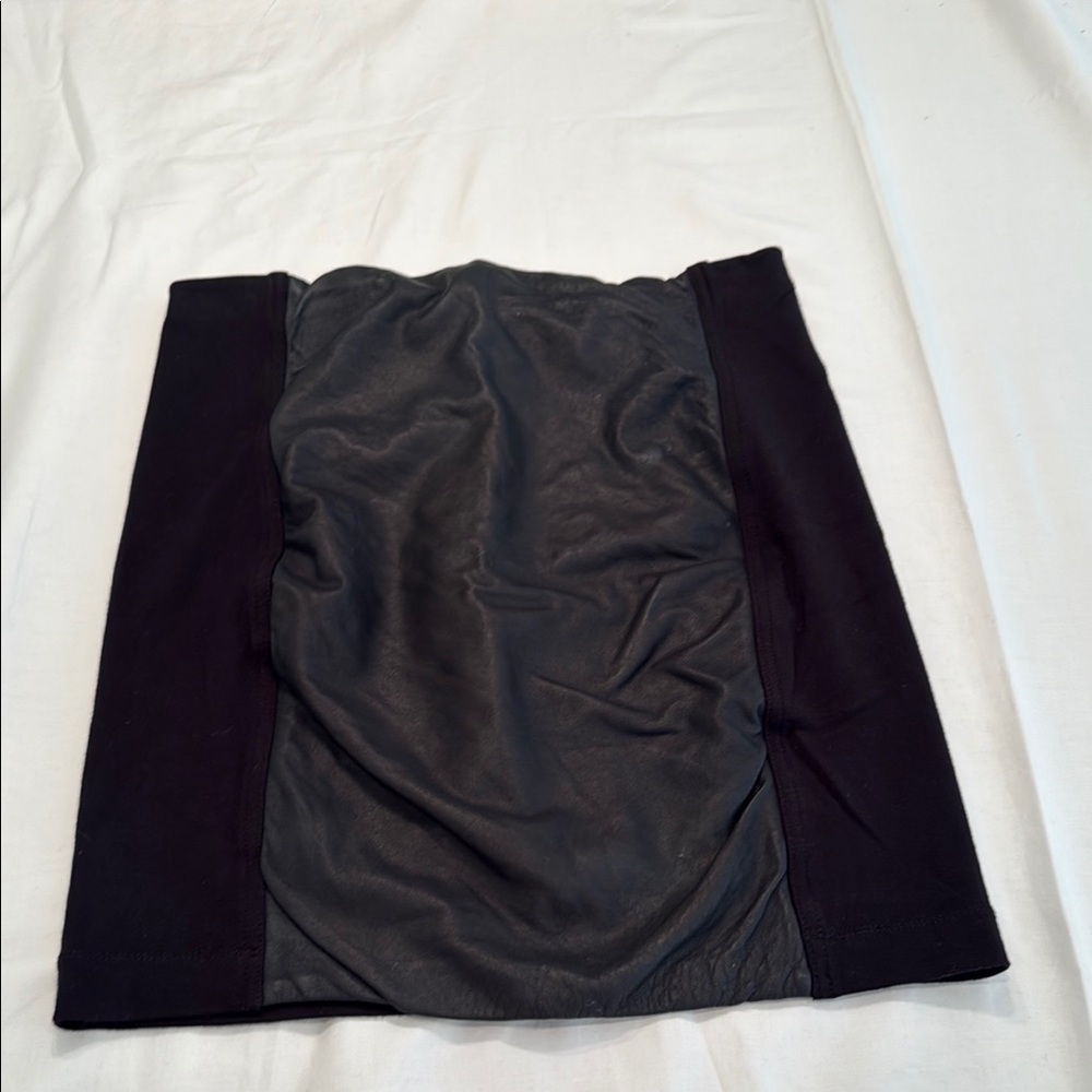 Black and Gray Leather Skirt